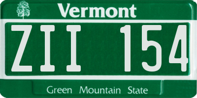 VT license plate ZII154