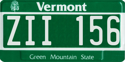 VT license plate ZII156