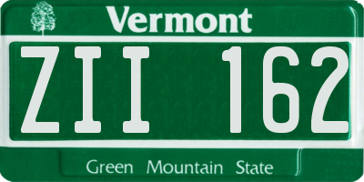 VT license plate ZII162