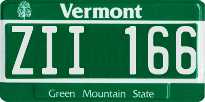 VT license plate ZII166