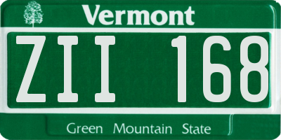 VT license plate ZII168