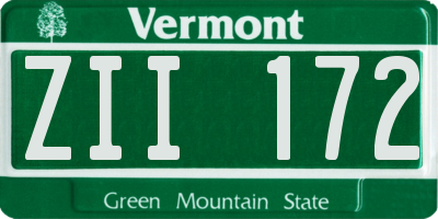 VT license plate ZII172