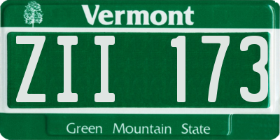 VT license plate ZII173