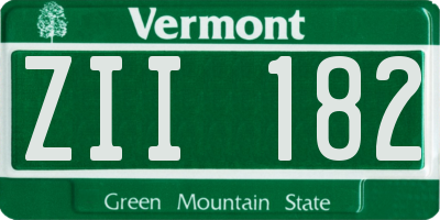 VT license plate ZII182