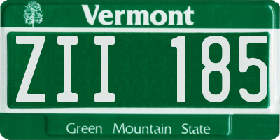 VT license plate ZII185