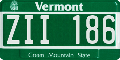VT license plate ZII186