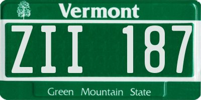 VT license plate ZII187