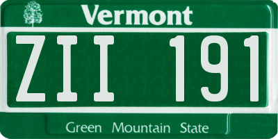 VT license plate ZII191