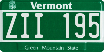 VT license plate ZII195