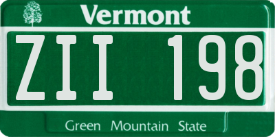 VT license plate ZII198