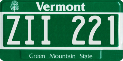 VT license plate ZII221