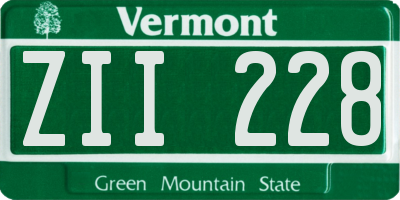 VT license plate ZII228