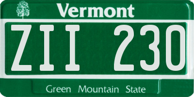 VT license plate ZII230