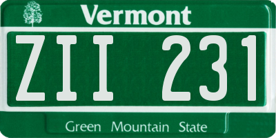 VT license plate ZII231