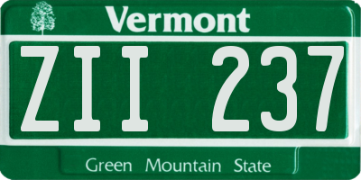 VT license plate ZII237