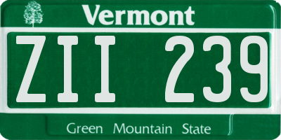 VT license plate ZII239