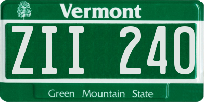 VT license plate ZII240