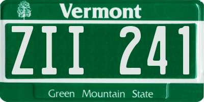 VT license plate ZII241