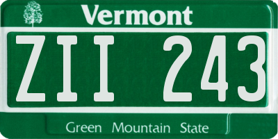 VT license plate ZII243