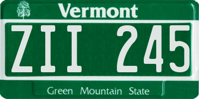 VT license plate ZII245