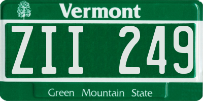 VT license plate ZII249