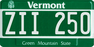 VT license plate ZII250