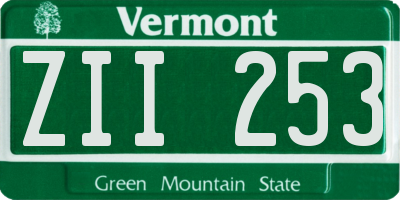 VT license plate ZII253