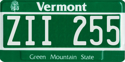 VT license plate ZII255