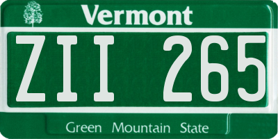 VT license plate ZII265