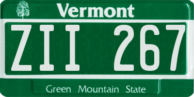 VT license plate ZII267