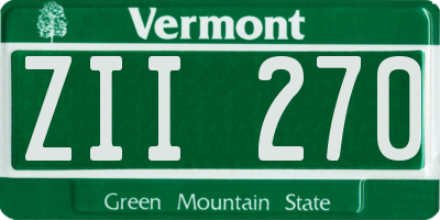 VT license plate ZII270