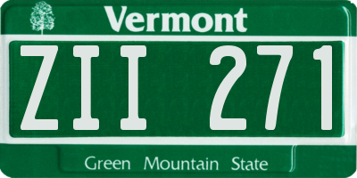 VT license plate ZII271