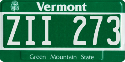VT license plate ZII273