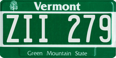 VT license plate ZII279