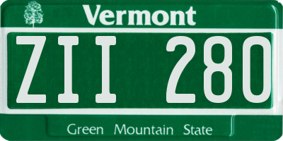 VT license plate ZII280