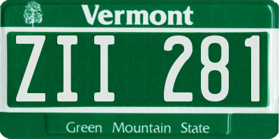 VT license plate ZII281