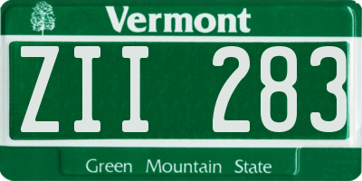 VT license plate ZII283
