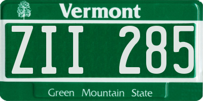 VT license plate ZII285