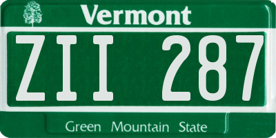 VT license plate ZII287