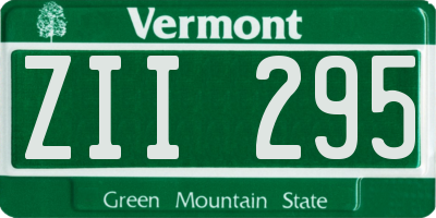 VT license plate ZII295
