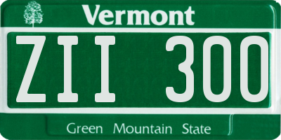 VT license plate ZII300