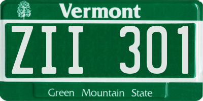 VT license plate ZII301