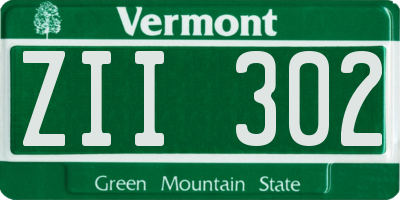 VT license plate ZII302