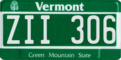 VT license plate ZII306