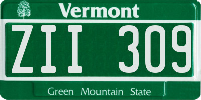 VT license plate ZII309