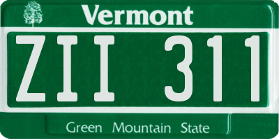 VT license plate ZII311
