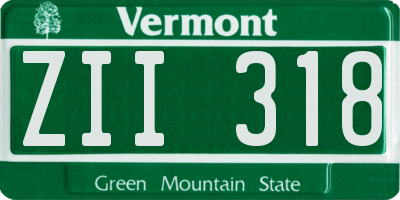 VT license plate ZII318