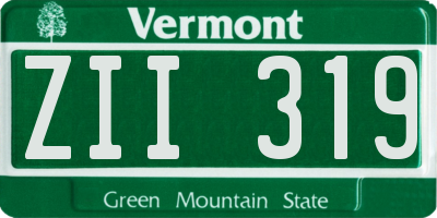 VT license plate ZII319