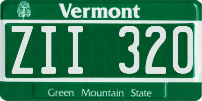 VT license plate ZII320