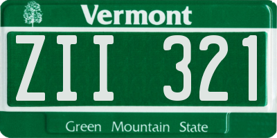 VT license plate ZII321